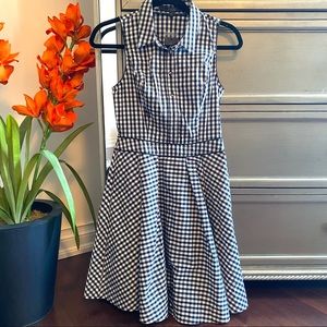 GUESS Gingham Jet Black Shirt Dress, Size US 4